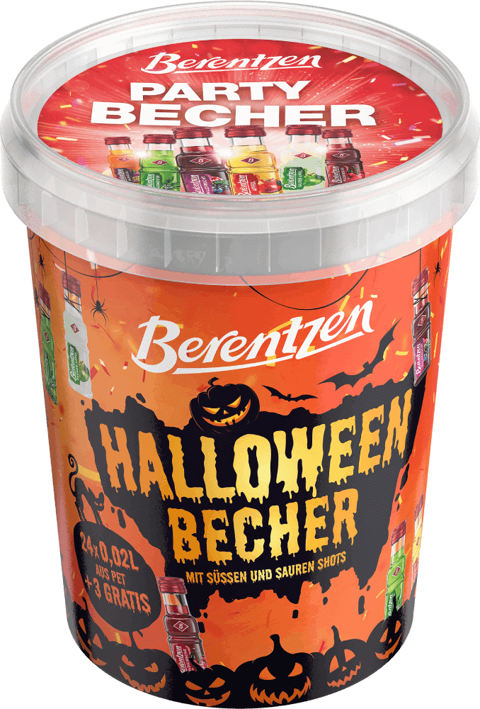 Berentzen Minis Halloween Becher 24er + 3 gratis x 0,02l PET