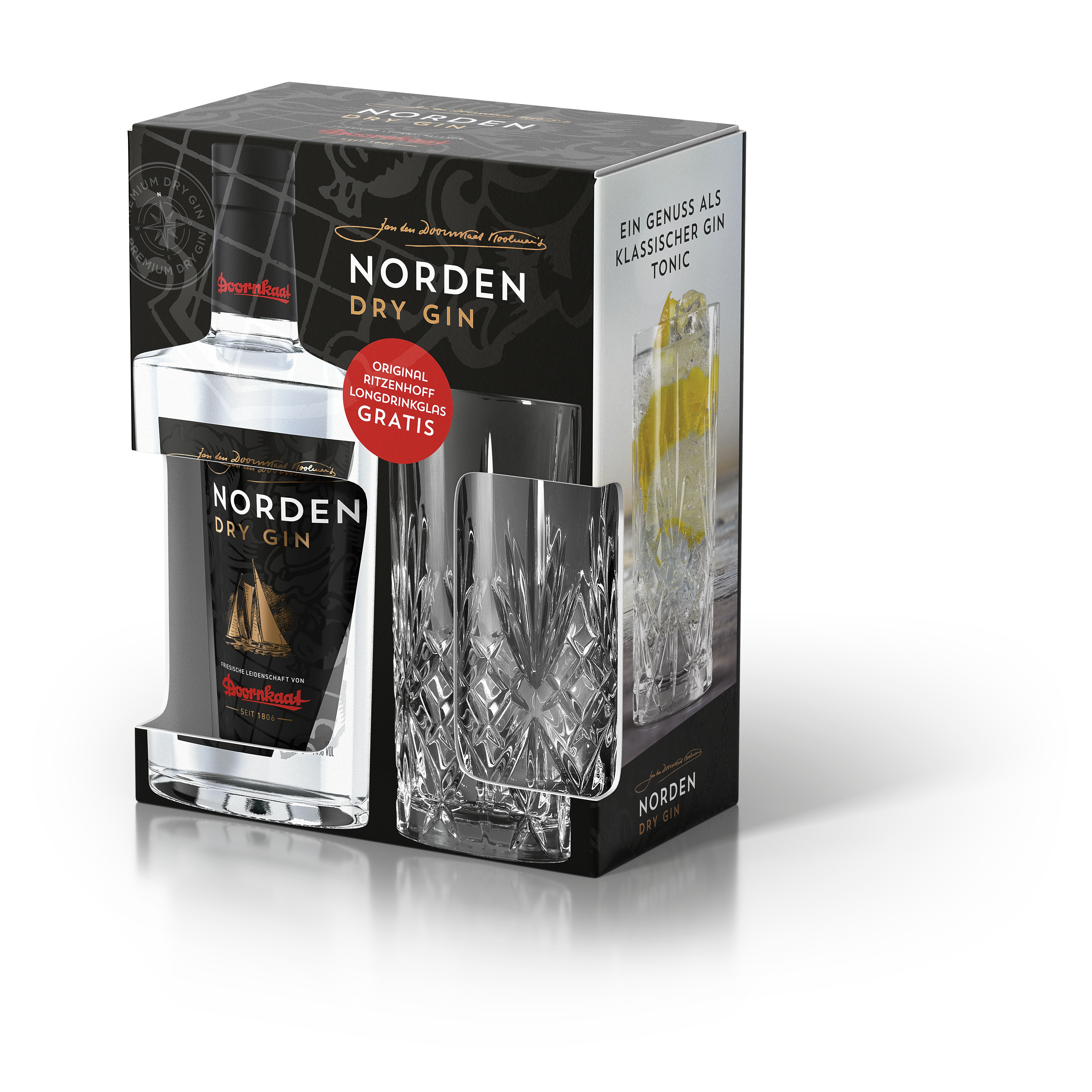 Norden Dry Gin 0,7l + Longdrinkglas gratis